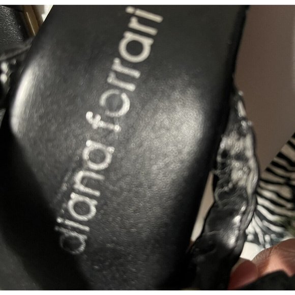 Diana Ferrari Black Leather Plaited Woven Detail Platform Sandals Sz 8.5 - Picture 3 of 6